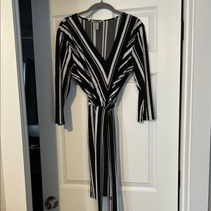 Black and White Striped Dress